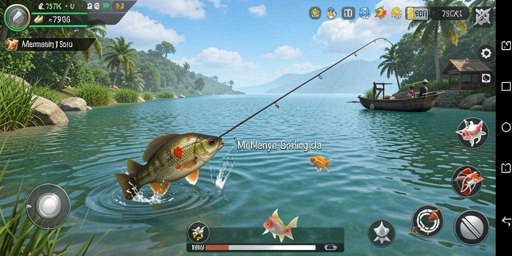 Screenshot menampilkan gameplay seru dari 797K saat memancing.