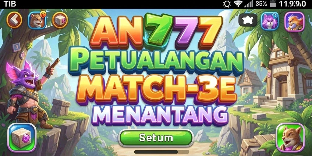 Tampilan gameplay seru dan penuh warna dalam AN777.