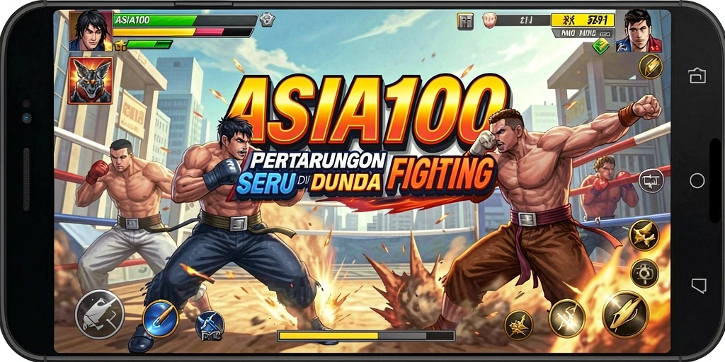 Screenshot ASIA100 menampilkan pertarungan epik antara karakter-karakter kuat.