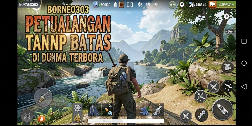 Tampak gameplay yang menarik dan dunia terbuka yang luas di BORNEO303.