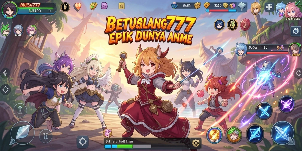 Screenshot BURSA777 menunjukkan pertarungan seru antara karakter anime.