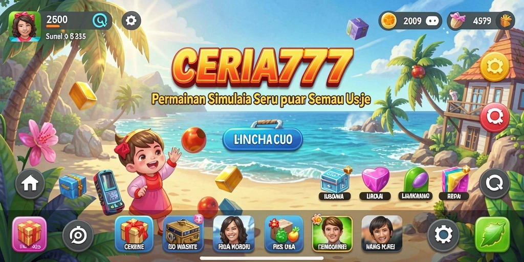 Screenshot utama CERIA777 menampilkan gameplay simulasi yang menarik.