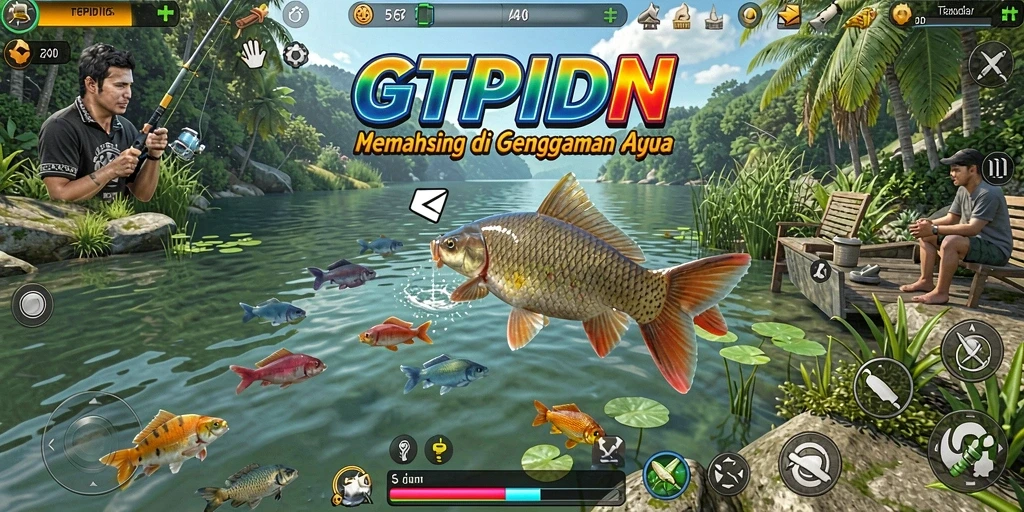Tampilan gameplay GTPIDN dengan pengalaman memancing yang menarik.