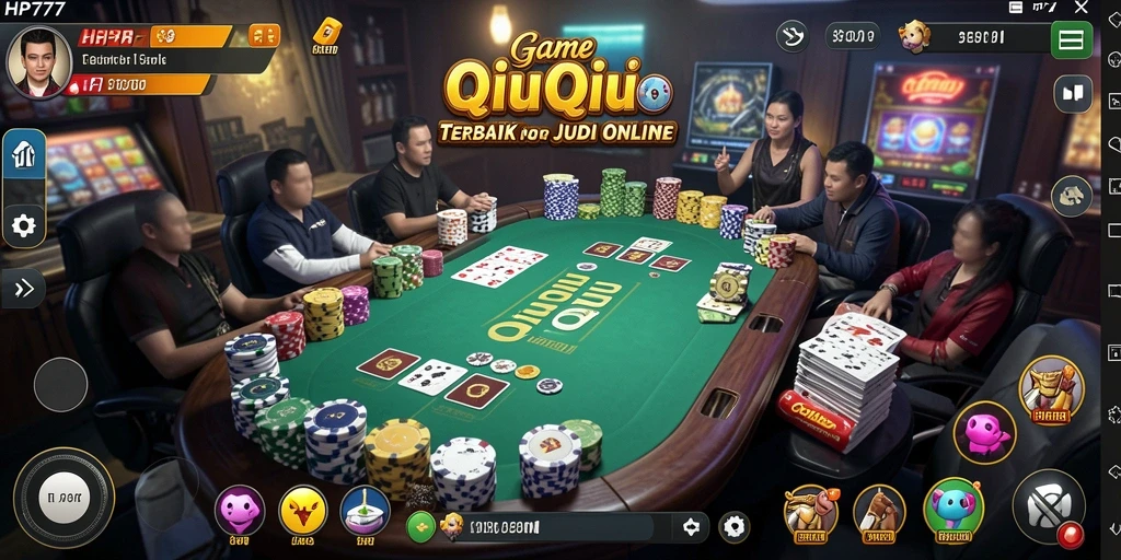 Tampilan gameplay QiuQiu yang seru dan interaktif.