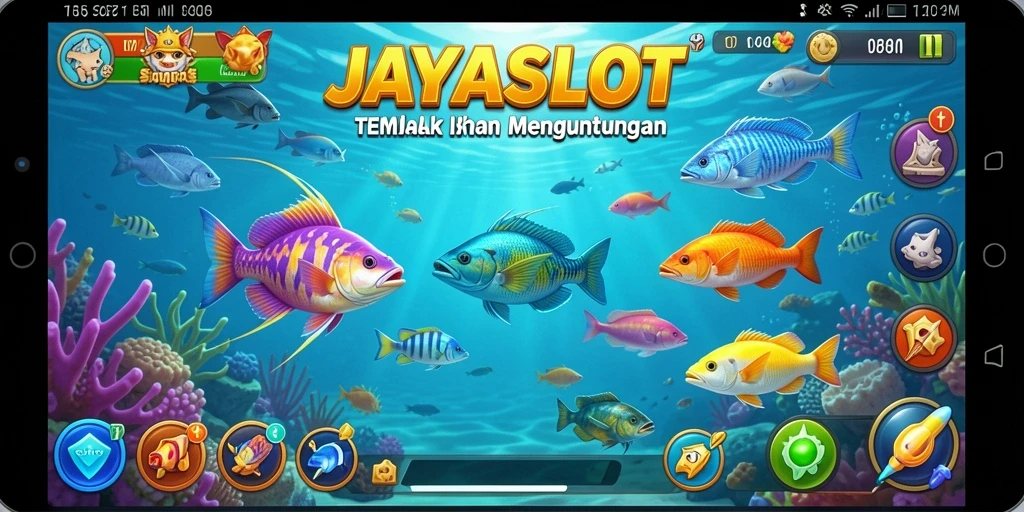 Screenshot JAYASLOT menampilkan gameplay menembak ikan yang seru.