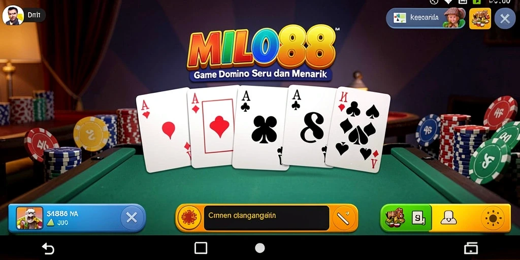 Tampilan gameplay seru dalam game Domino MILO88.