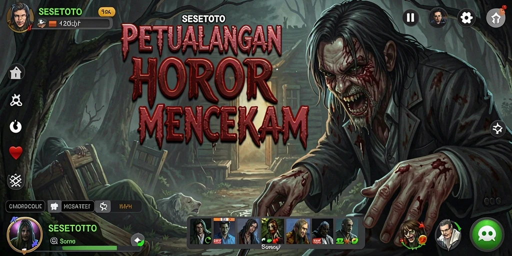 Tampilan gameplay SESETOTO yang menakutkan dan mencekam.