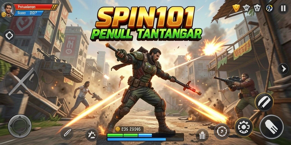Tampilan aksi mendebarkan dalam SPIN101 yang menyuguhkan gameplay intens.