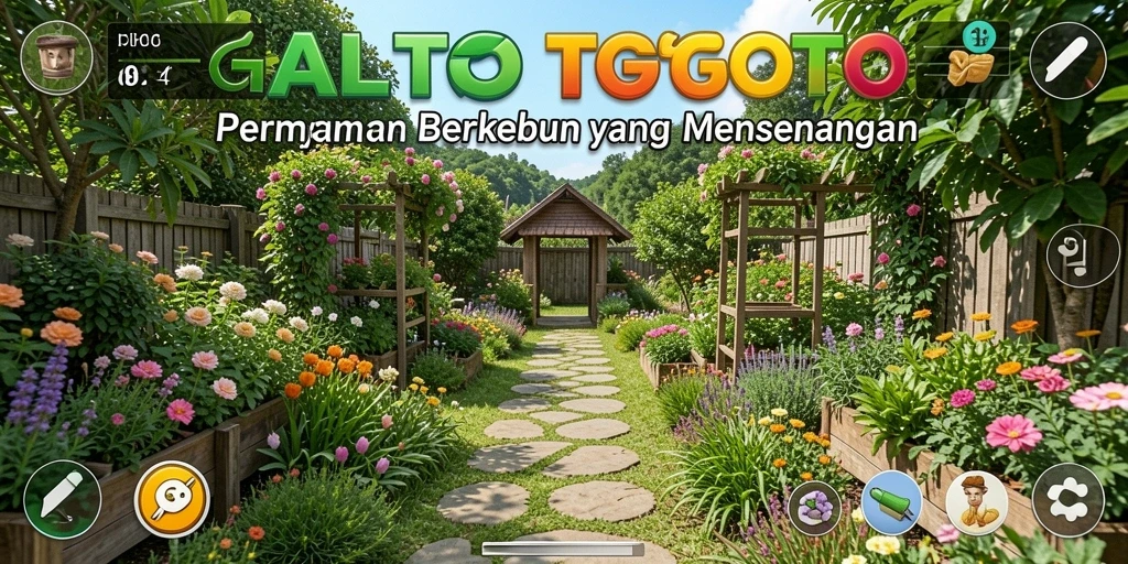 Screenshot gameplay TEGALTOTO menampilkan aktivitas berkebun yang seru.
