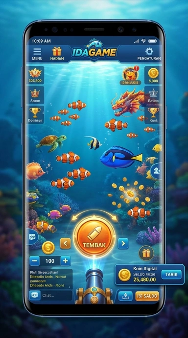Tampilan antarmuka idagame yang modern dan menarik.